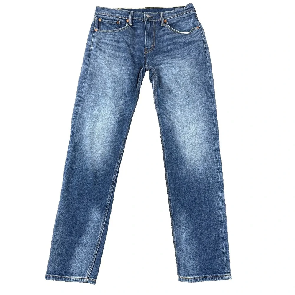 Levis‎ 502 Regular Taper Jeans Mens 32x34 Blue Stretch Denim Medium Wash